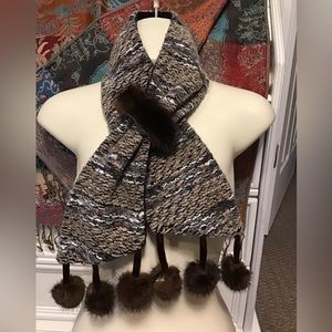 Womens Neck Warmer with Mink